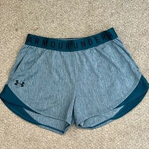 Under Armour UA Women's Green/Gray Play Up 3.0 Twist Shorts Size Small w/Pockets